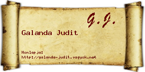 Galanda Judit névjegykártya
